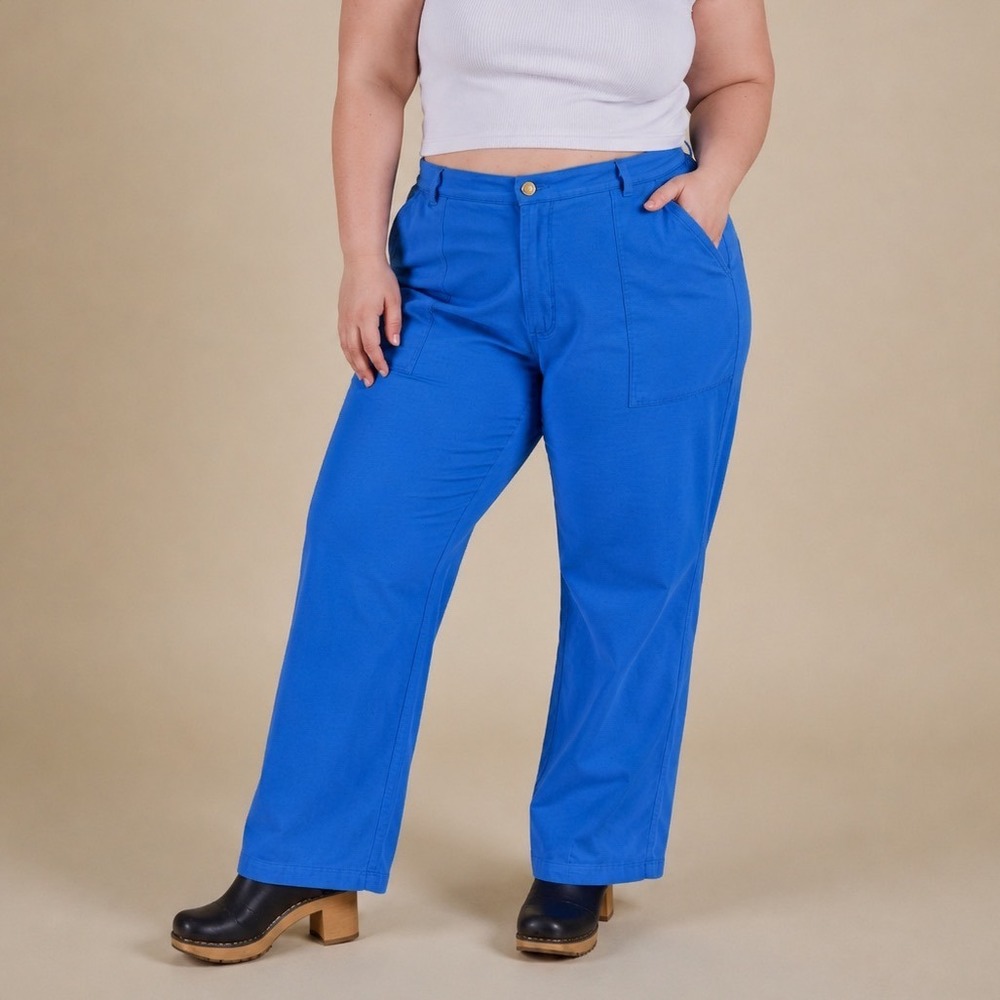 Big Bud Press Western Pants Women's 1XL Blue Cotton High Rise USA Casual